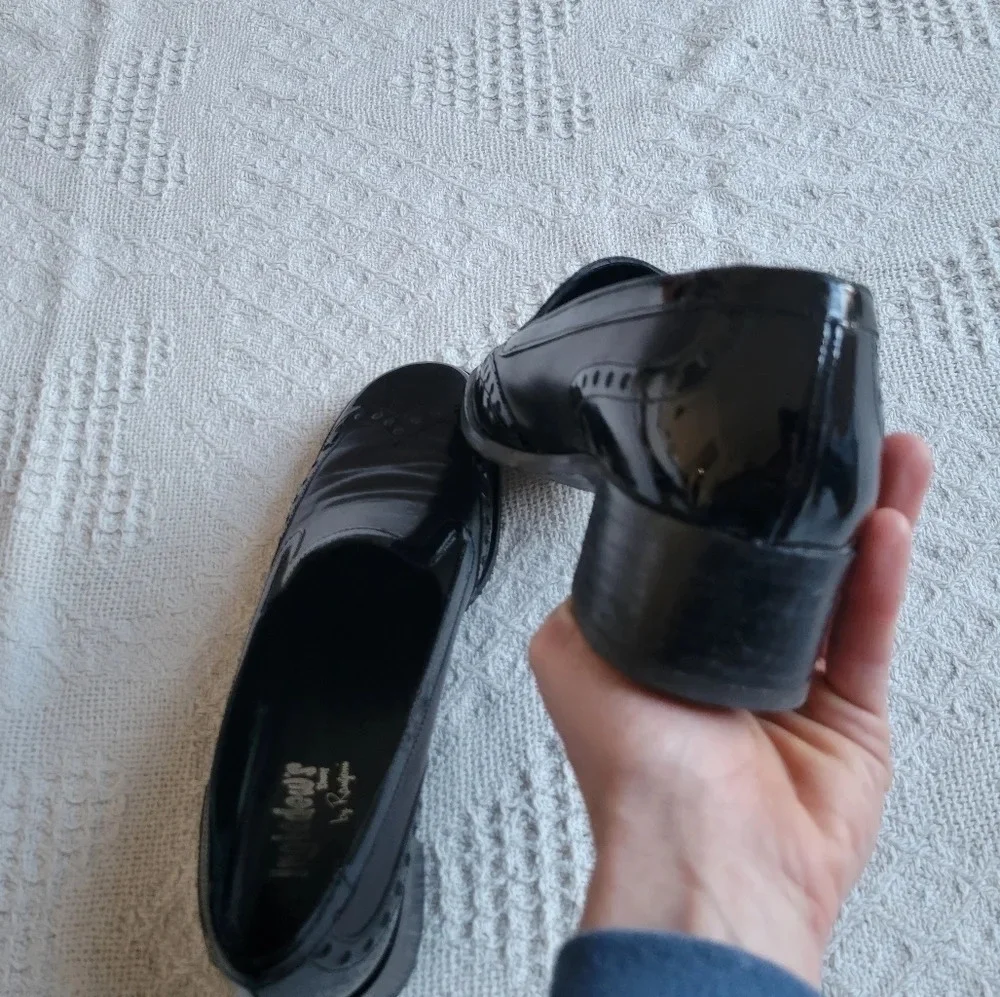 𝅺AMALFI BY RANGONI Black  Low Heel Leather Slip On Loafer - Picture 6 of 13